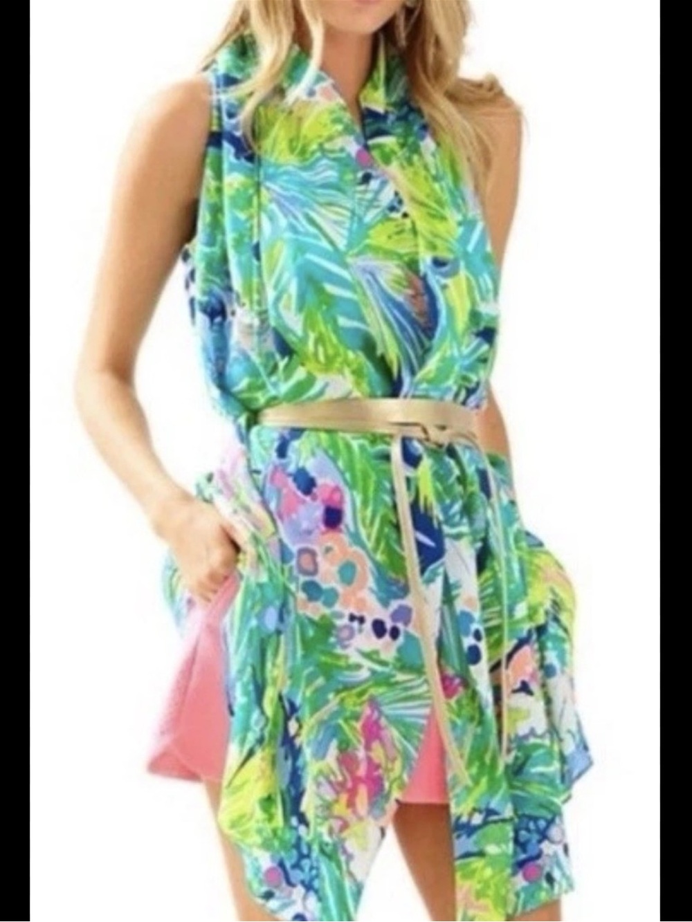 Lilly Pulitzer Silk Convertible Hana Vest Wrap Dress Multicolor Size XXS/XS